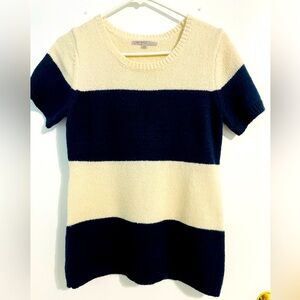 Gap Women’s Sweater Navy and White Striped Medium